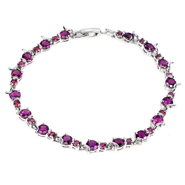 Natural Rhodolite Garnet Bracelet