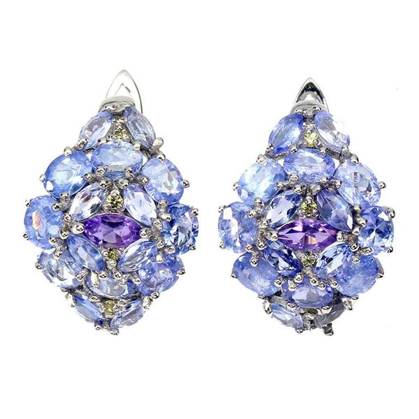 Natural Unheated Tanzanite Sapphire Earrings