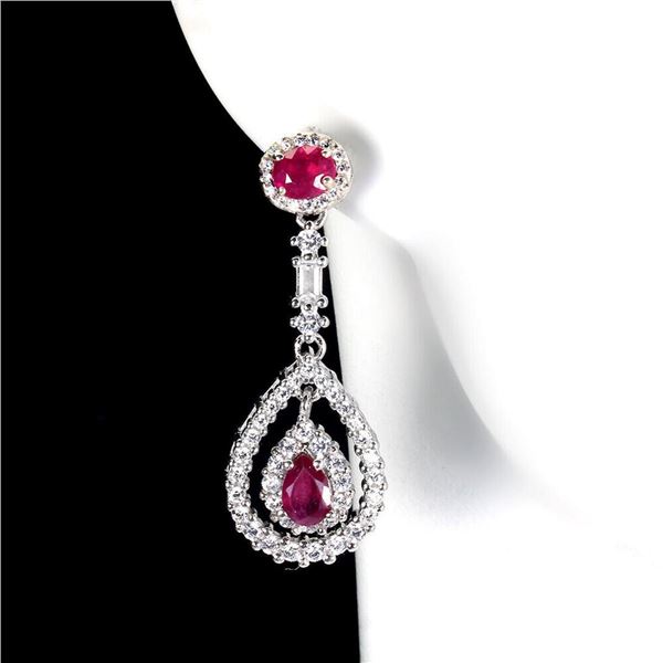 Natural Pigeon Blood Ruby Earrings