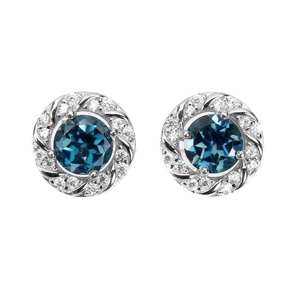 Natural London Blue Topaz Earrings