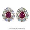 Image 1 : Natural Pigeon Blood Red Ruby & Ethiopian White Opal Earrings