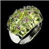 Image 1 : Natural  Peridot Rhodolite Garnet Ring