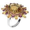 Image 3 : Handcrafted Citrine Rhodolite Sapphire Ring