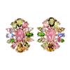 Image 2 : Natural Morganite Tanzanite Tourmaline Earrings