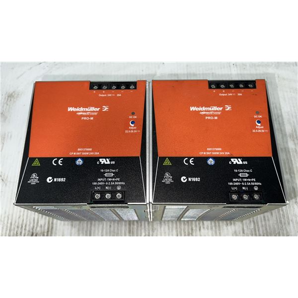 (2) Weidmuller #8951370000 PRO-M Power Supplies