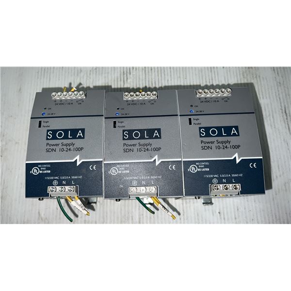 (3) Sola #SDN 10-24-100P Power Supplies