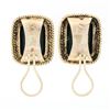 Image 5 : Vintage 14K Yellow Gold Octagonal Bloodstone Twisted Wire Frame Button Earring