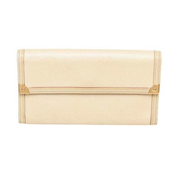 Louis Vuitton Cream Leather International Wallet