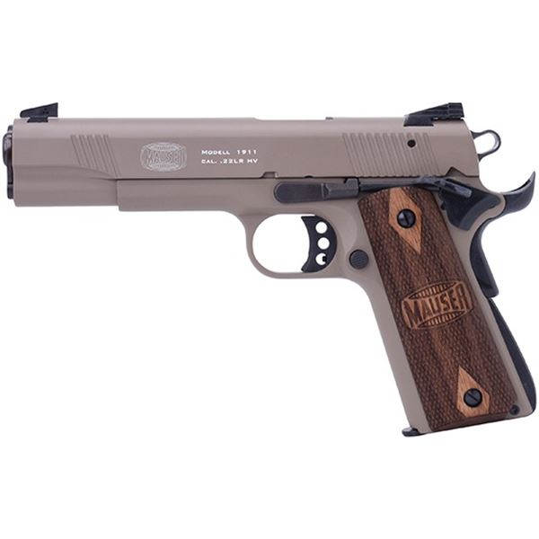 BLG MAUSER 1911 22LR 5" US TAN WALNUT LOGO GRIPS