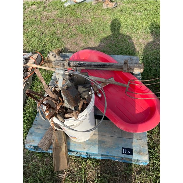 Leg hold traps, sleigh,