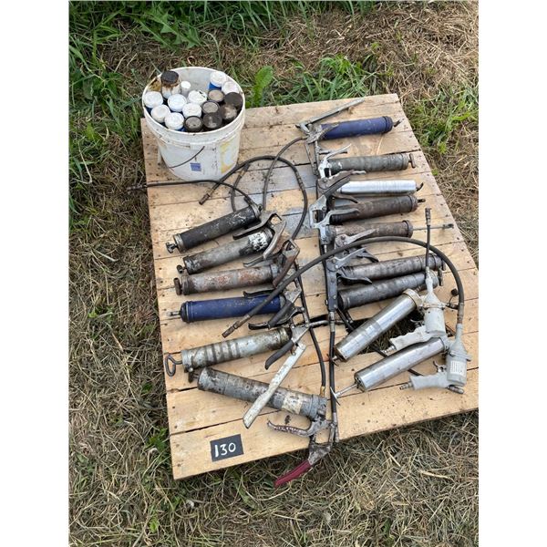 Assorted grease and grease guns