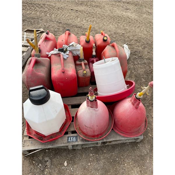 Chicken feeders/waterers, Jerry cans