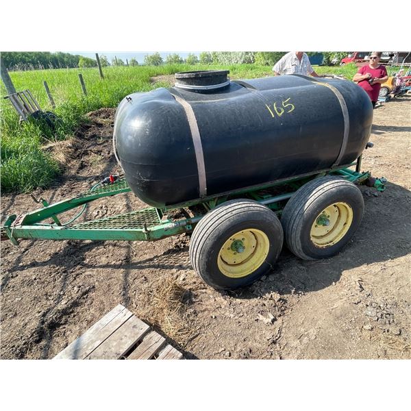 500 gallon black tank on trailer