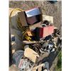 Image 2 : Assort elec cords, barn door rollers, New 12V elec winch, 120V Arc welder,