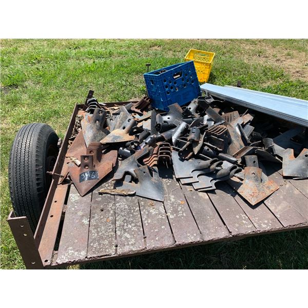 2 wheel trailer w/assorted shovels