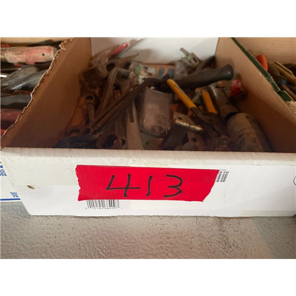 Assorted wrenches/wire stripper/tin snips