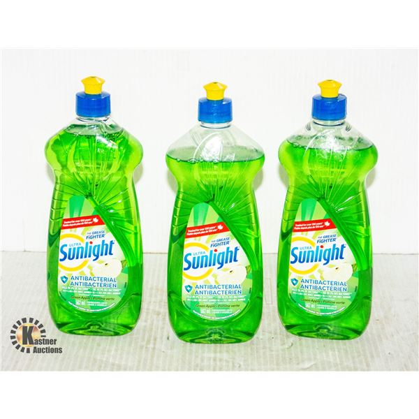 NEW BAG OF 3 BOTTLES OF SUNLIGHT ULTRA DISHWASHING