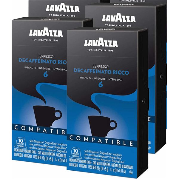 4 NEW BOXES LAVAZZA  DECAFFEINATO RICCO NESPRESSO