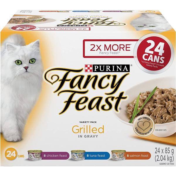 NEW CASE OF 24 PURINA FANCY FEAST GRILLED IN GRAVY