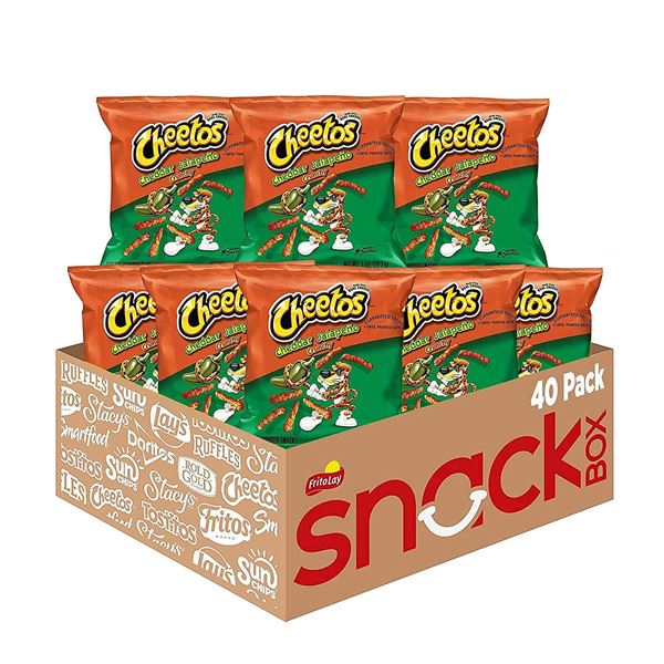 NEW CASE OF 40 BAGS OF CHEETOS CRUNCHY CHEDDAR