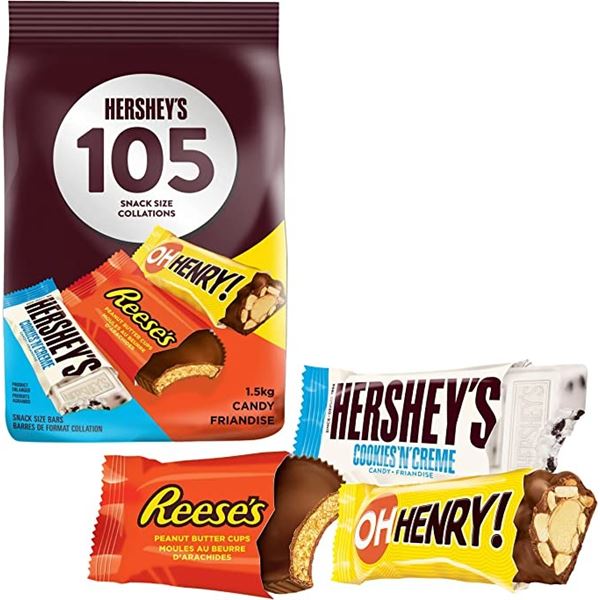 NEW HERSHEYS 105 COUNT BAG OF ASSORTED SNACK