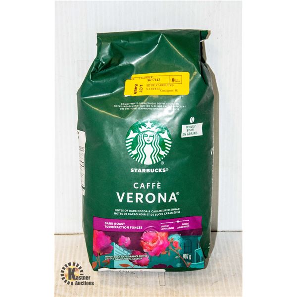 NEW 907G BAG OF STARBUCKS WHOLE BEAN COFFEE