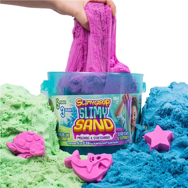 NEW 5LBS BUCKET OF SLIMYGLOOP SLIMY SAND - 3 COLOR