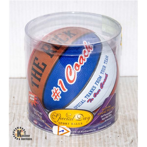 NEW SPECIAL DAY SPORTS BALLS - KEEPSAKE SAYING #1