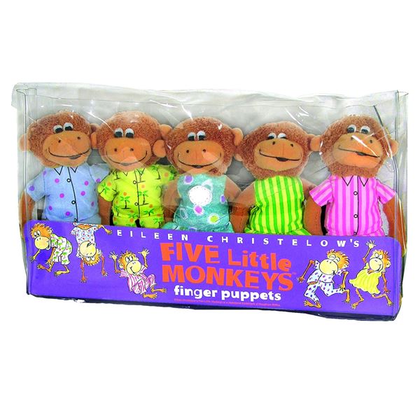 NEW 5 PACK OF 5 LITTLE MONKEYS KIDS FINGER PUPPETS