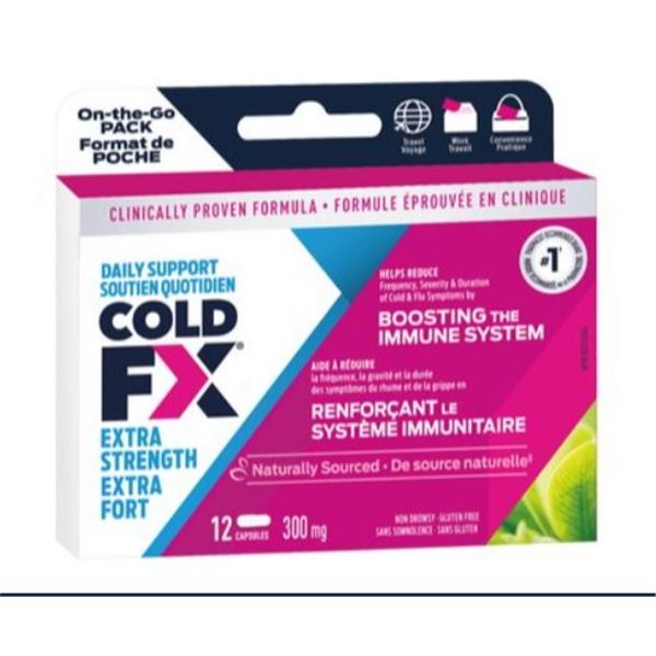 NEW ON THE GO COLD FX EXTRA STRENGTH PACKS 300MG