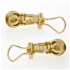 Image 3 : New Unique 14K TT Gold .20 ctw Round Diamond Textured Brushed Omega Back Earring