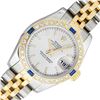 Image 1 : Rolex Quickset 2T Silver Index Diamond & Sapphire Datejust Wristwatch 26MM