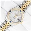 Image 2 : Rolex Quickset 2T Silver Index Diamond & Sapphire Datejust Wristwatch 26MM