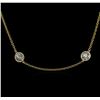 Image 1 : 14KT Yellow Gold 4.87 ctw Diamond Necklace