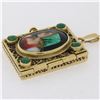 Image 9 : Antique French 14k Gold Turquoise Enamel Portrait Hinged Locket Pendant Necklace