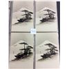 Image 2 : Japan Hand Painted Black & White Postcards Album of 48