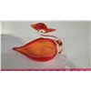 Image 1 : Orange Decorative Glass Swan