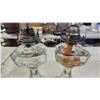 Image 4 : Pair of matching clear glass, oil lamps