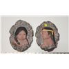 Image 1 : 2 Native American children wall plaques