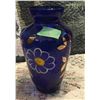 Image 3 : Beautiful 8" Tall hand painted Cobalt Blues and Gold vase