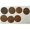 Image 1 : 7 Australian Penny coins 1922-1944-1951-1952-1958-1961-1964