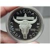 Image 2 : 1982 Regina Centennial Silver Dollar.  Commemorates the founding of Regina. Popular bison skull. Pro