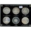 Image 1 : Lot of 6 Canadian Commemorative Silver Dollars. The first 6 Canadian Commemorative Silver Dollars in