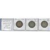 Lot of 3 Canadian George V World War I Silver 50 Cents. Includes 1916, 1917 & 1918. Coins grade VG-8
