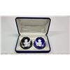 Image 1 : Bicentennial Collection of Cameo's in Crystal - The Franklin Mint; Lafayette and Washington