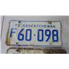 Image 3 : 2x 1972 Saskatchewan consecutive license plates - F60-098 and F60-099