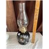 Image 3 : Collection of 3 Oil Lamps 1 barn style lamp still in packaging, 1 milk glass lamp with floral decal,