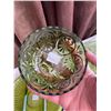 Image 5 : 3 Pieces of Vintage Green Glassware 1 divided platter, 1 small bowl, and 1 larger bowl. No chips or 