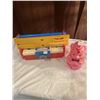 Image 1 : Fisher Price Workshop Toy and Piggy Bank Workshop set has most pieces, and piggy bank is plastic