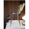 Image 2 : Vintage Chrome Step Stool - Stool is in fair condition. One small tear to back rest, vinyl.